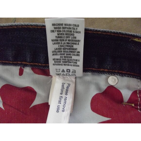 Lucky Brand Shorts 6/28 Abbey Short Blue Denim Jean Cutoff Stars Distressed - Picture 13 of 13